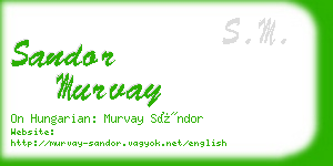 sandor murvay business card